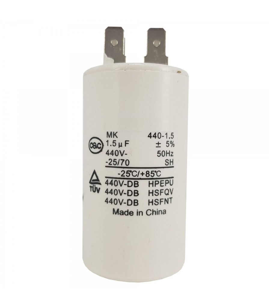 CAPACITOR DE MARCHA 12.5 MF 440V - CA-BB60-12.5-440 PLASTICO