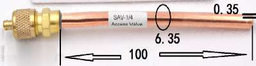 [SAV-1/4-100] VALVULA DE CARGA C/CHICOTE DE 1/4 LARGA - 100 MM - SAV-1/4-100