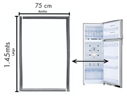[1450X750-P1095-GRIS] JUEGO DE BURLETE GRIS A TORNILLO P/ HELADERA CON FREEZER 1450X750 PERFIL 1095 - PUERTA INFERIOR