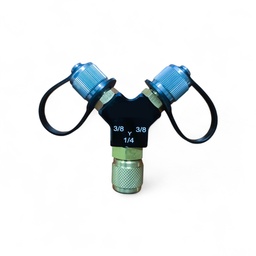 [BFY-14A] CONEXION EN "Y" PREMIUM -  3/8FM x 3/8FM x 1/4FH - PARA ALTO VACIO Y RECUPERACION